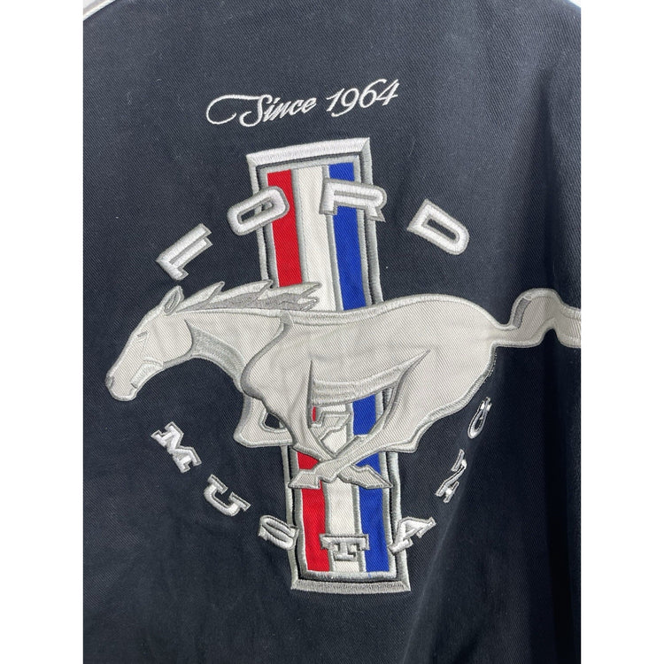 Mens Ford Mustang Button Bomber Jacket Sz XL