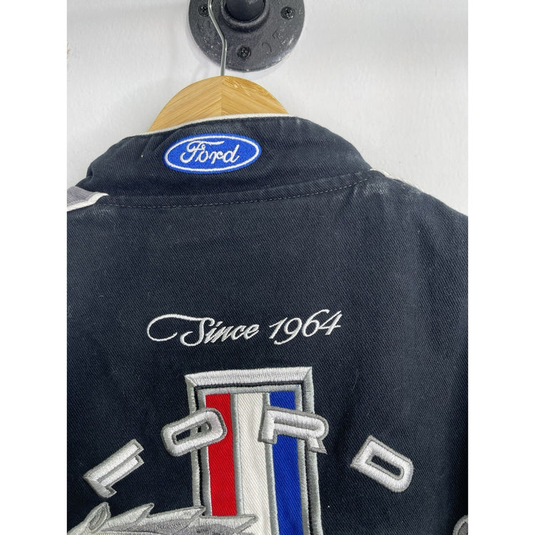 Mens Ford Mustang Button Bomber Jacket Sz XL