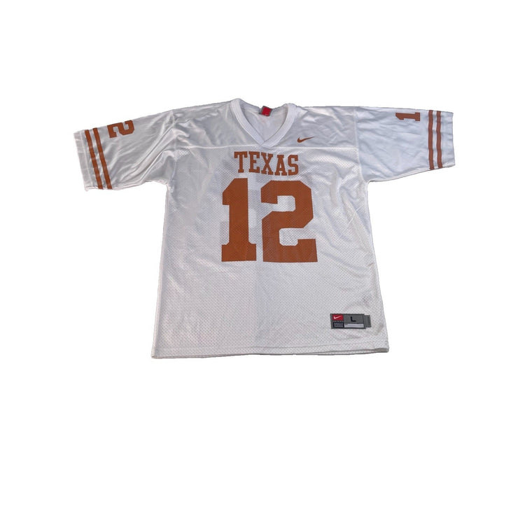Mens Nike Texas Longhorns #12 White Jersey College Football SIZE L