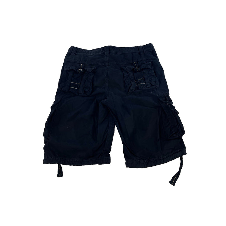 Mens Ochenta Black Multi Pocket Heavy Utility  Cargo Shorts Size 32