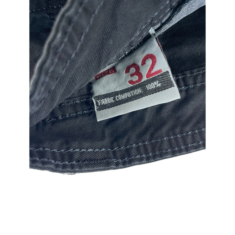 Mens Ochenta Black Multi Pocket Heavy Utility  Cargo Shorts Size 32