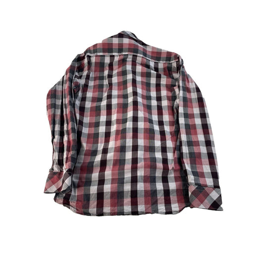 Mens Polo Ralph Lauren Red & Gray Button Up Shirt Size 15