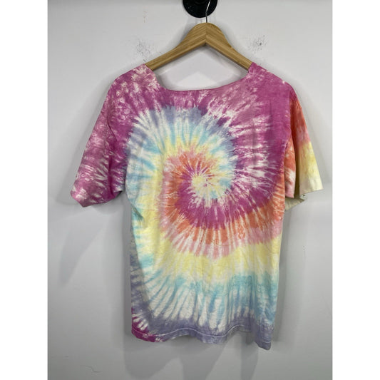 Adult Collarless Vintage 80s Grateful Dead TShirt Tie Dye Bear Holding Rose Sz L