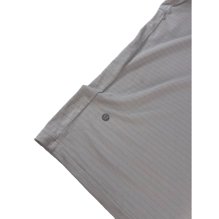 Mens Lululemon Gray Striped Short Sleeve Better Each Day Athletic Shirt SIZE 2XL