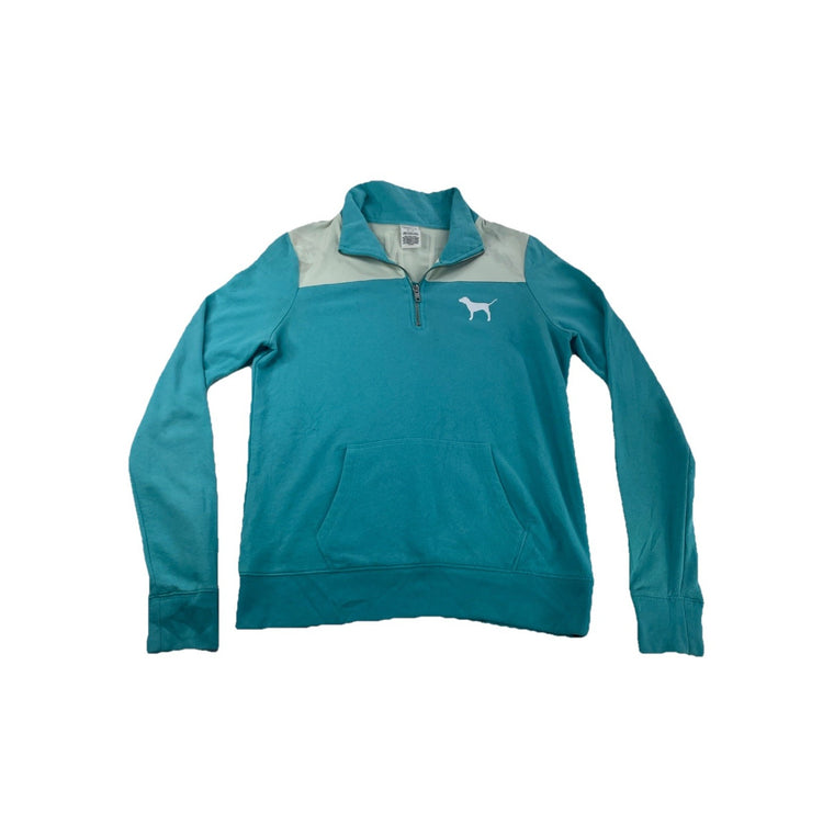 Womens Victoria’s Secret PINK Blue Quarter Zip Jacket Size Small