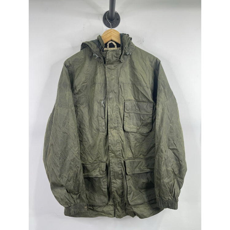 Duluth Trading Co Men’s Olive Green Hooded Insulated Work Jacket Size M