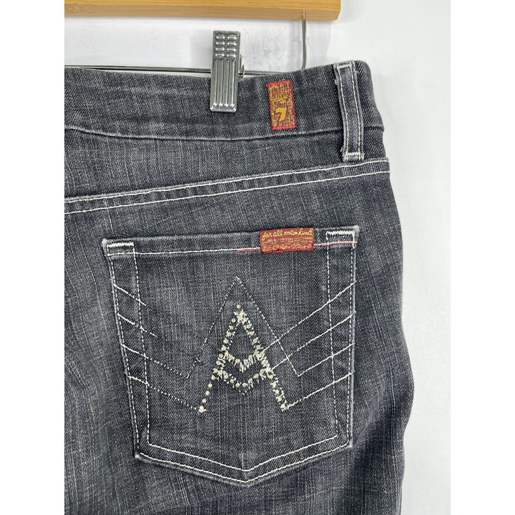 Women’s 7 for all mankind Black Denim Jeans  ‘A’ Pocket Size 30