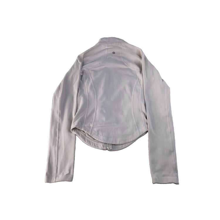 Women's Lululemon Athletica White Full-Zip Fitted Athletic Jacket Size 2