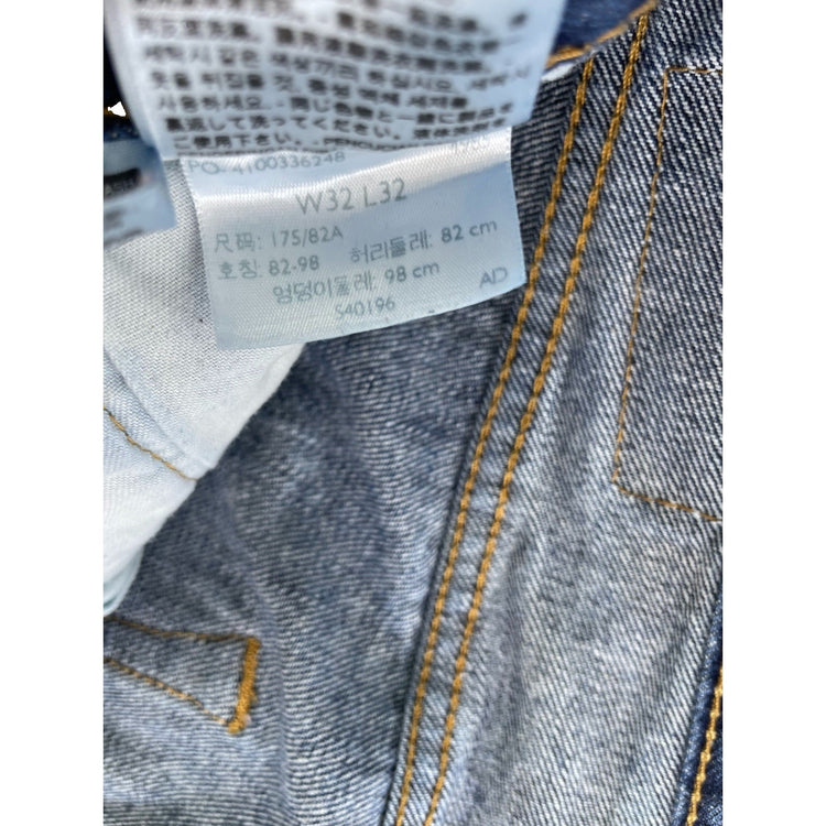 Mens Levis 501 Straight Leg Denim Blue Jeans Size 32x32