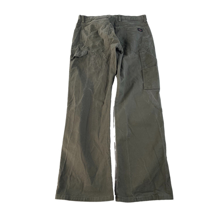 Men's Genuine Dickies Carpenter Pants Olive Green Work Wear Size 32x30