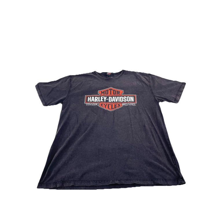 Mens Harley Davidson Motorcycle Dark Brown Logo Graphic T-Shirt Size Xl