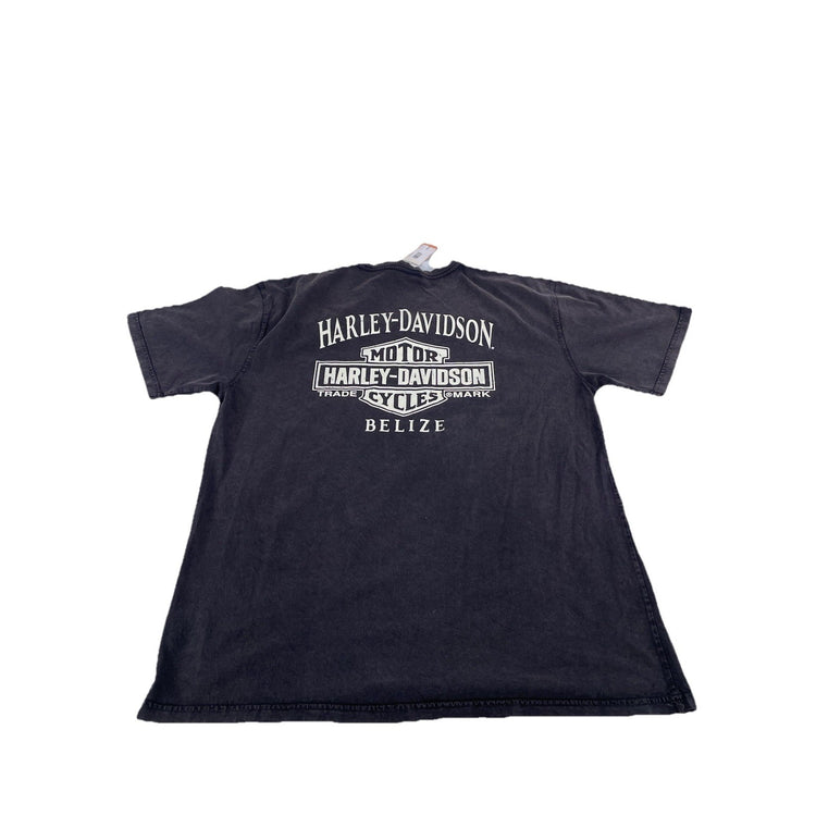 Mens Harley Davidson Motorcycle Dark Brown Logo Graphic T-Shirt Size Xl