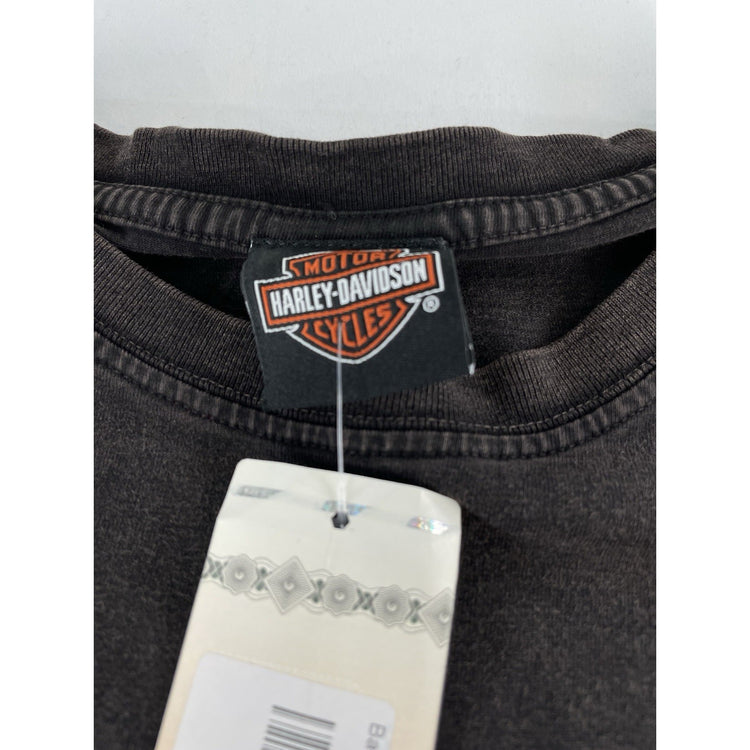 Mens Harley Davidson Motorcycle Dark Brown Logo Graphic T-Shirt Size Xl