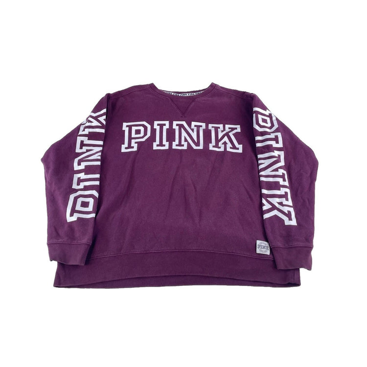 Women’s PINK Victrias Secret Maroon Crewneck Sweatshirt Size Large