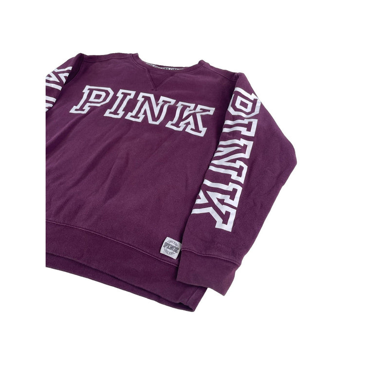 Women’s PINK Victrias Secret Maroon Crewneck Sweatshirt Size Large