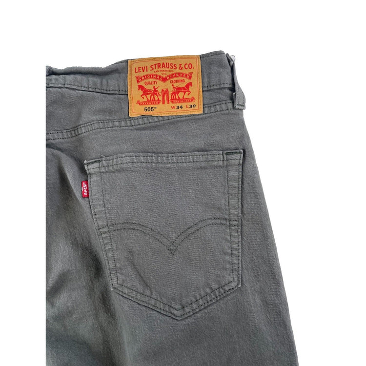 Mens Levi’s 505 Gray Denim Jeans Size 34