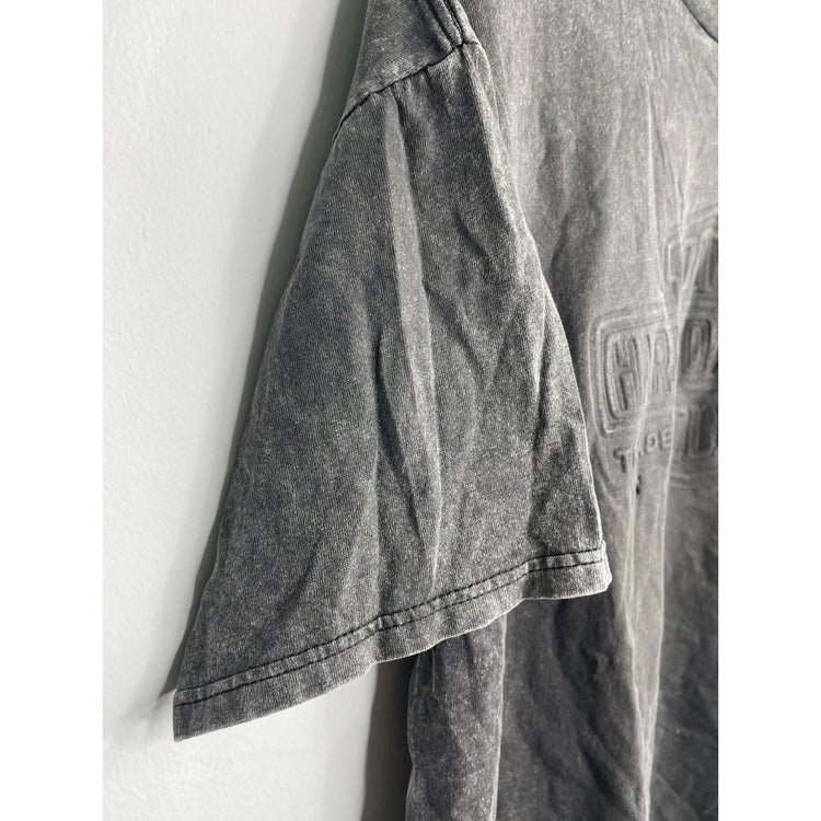 Men’s VTG Gray Faded Harley Davidson T Shirt Raised Print USA Made Sz XL