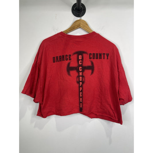 Orange County Choppers OCC Red Tee 100% Cotton Men's 2XL Short Sleeve Cutoff