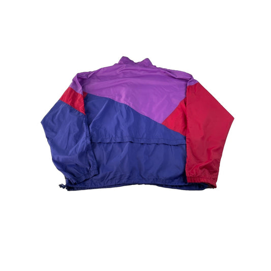 Mens Vintage Nike Windbreaker Jacket Purple Blue Red Colorblock Full Zip Size Xl