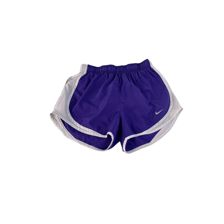 Women's Nike Dri-FIT Athletic Running Shorts, Purple with White Trim, Size S