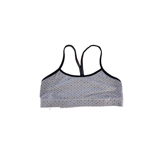 Women Lululemon White Black Micro Polka Dot Flow Y Strappy Yoga Sports Bra Size8