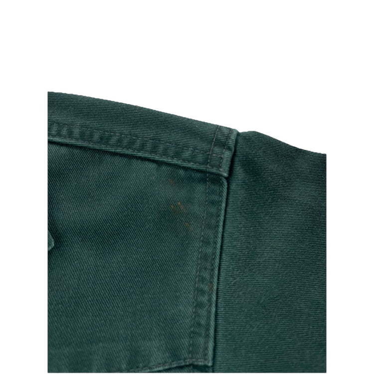 Mens Wragler Green Forest Denim-Style Snap-Down Shirt Size 14 1/2 X 33