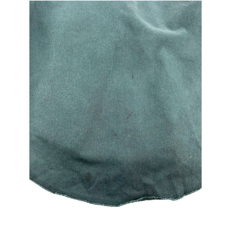Mens Wragler Green Forest Denim-Style Snap-Down Shirt Size 14 1/2 X 33
