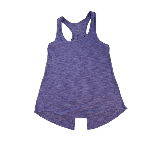 ens Lululemon Heathered Purple Open Split Pleated Back Yoga Tank Top Size M