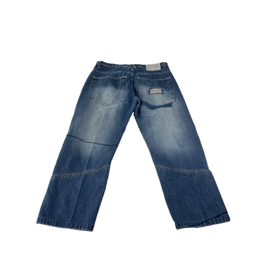 Mens Southpole Patched Blue Denim Jeans Size 34