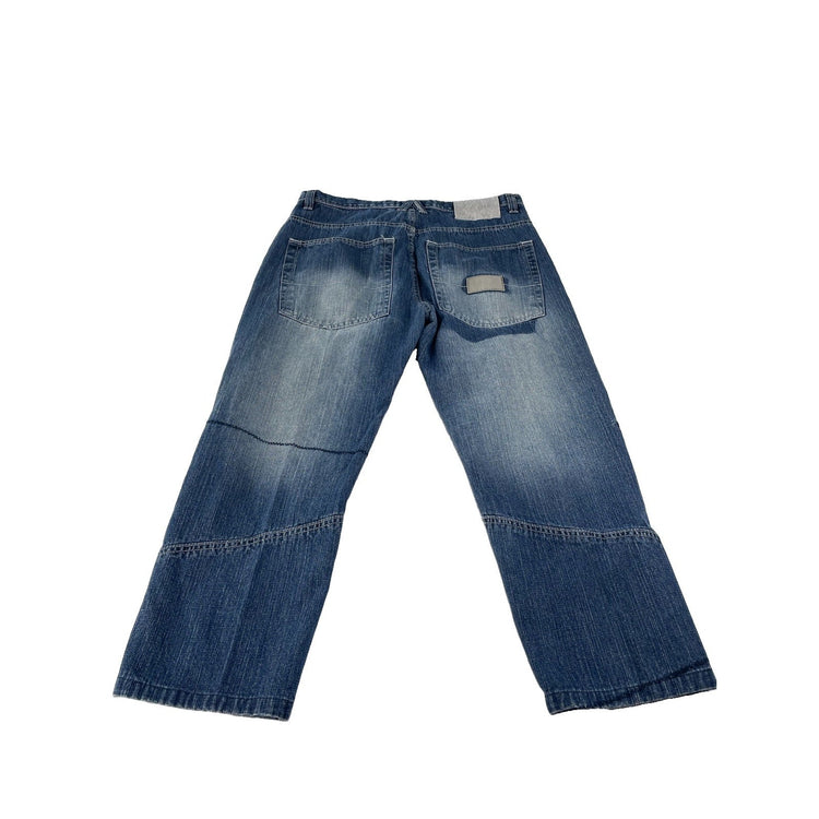 Mens Southpole Patched Blue Denim Jeans Size 34