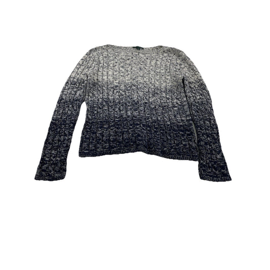 Womens Lauren Ralph Lauren Size XL Navy Blue & White Knitted Sweater