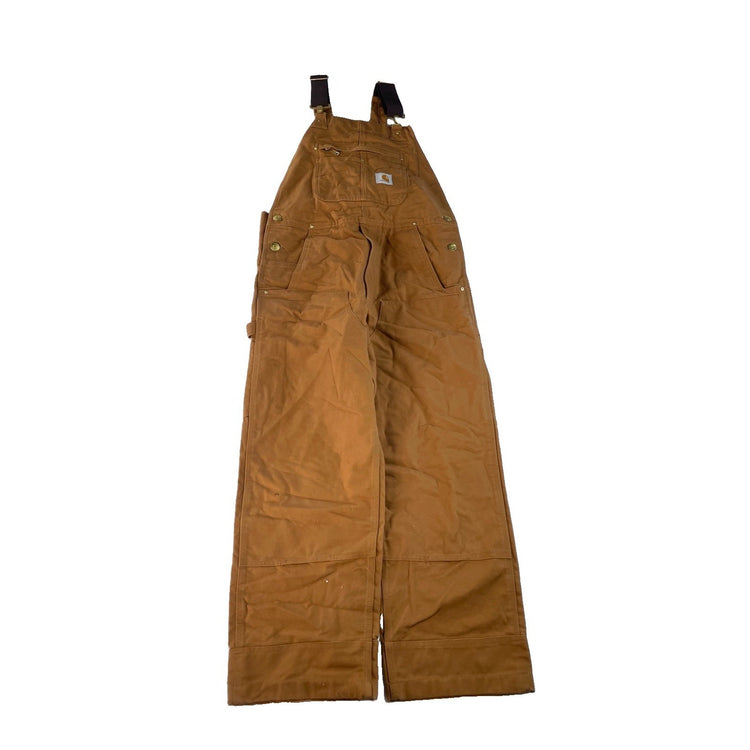 Men's Carhartt Relaxed Fit Duck Bib Overalls Brown Size 32x28