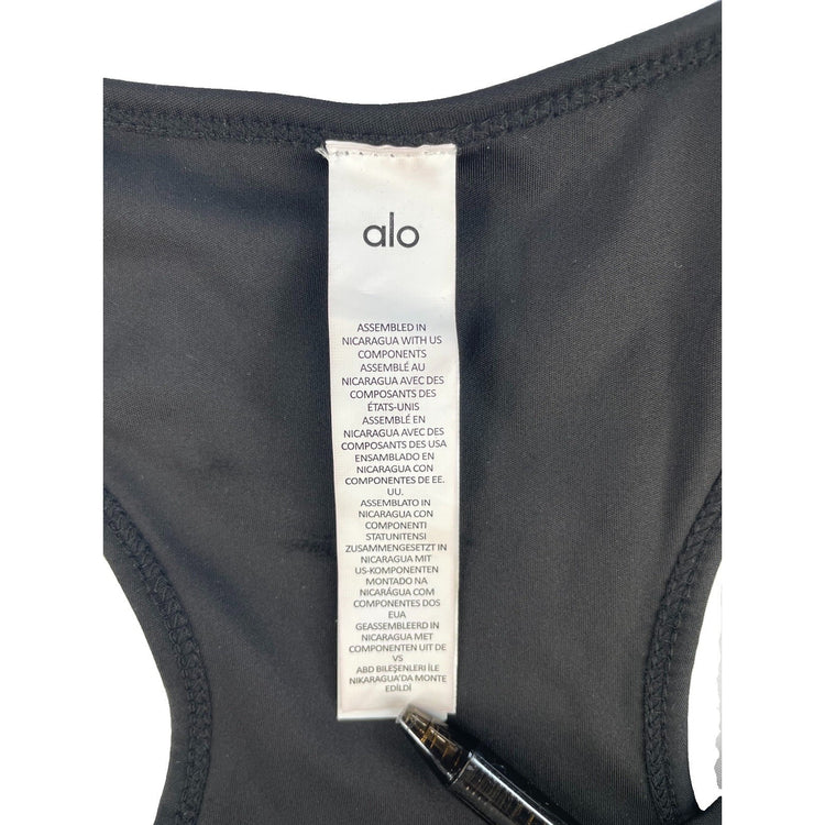 Womens Alo Yoga Black Grand Slam Front Zip Racerback Tennis Dress SIZE M
