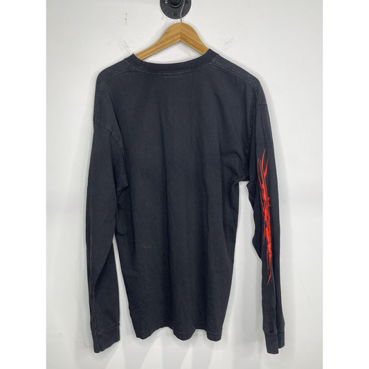 Vintage Mens Professional Bull Riders Black Long Sleeve T-shirt Sz XL