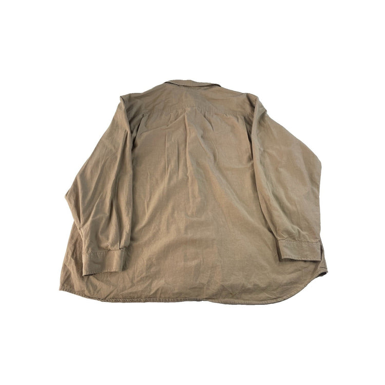 Mens Carhartt Beige Loose Fit Long Sleeve Button Down Shirt Size 3XL