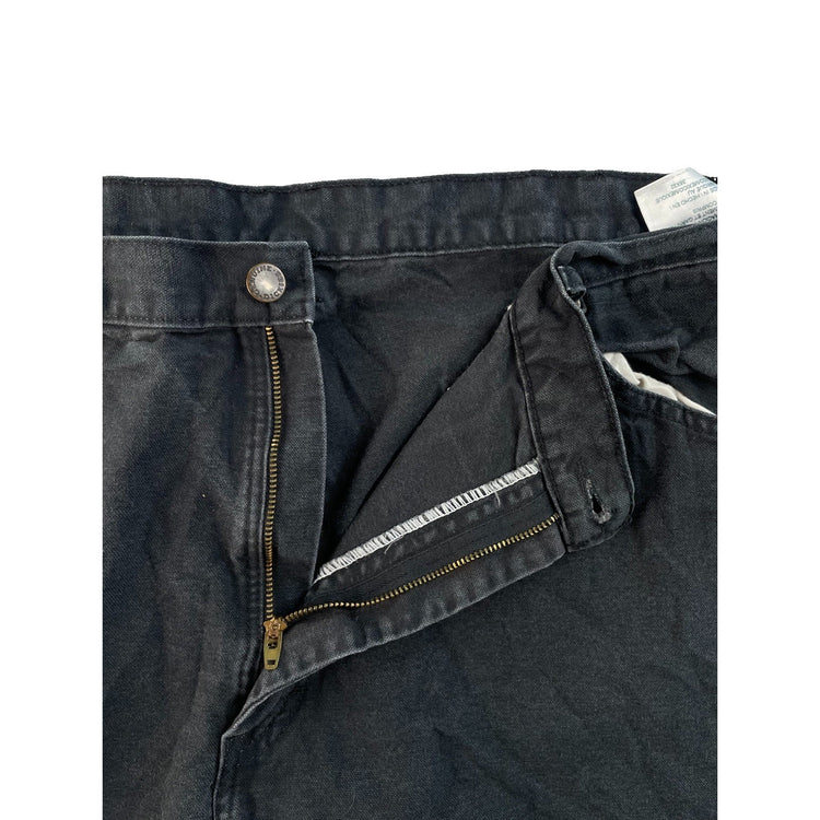 Men's Genuine Dickies Carpenter Pants Black Canvas Size 38x32