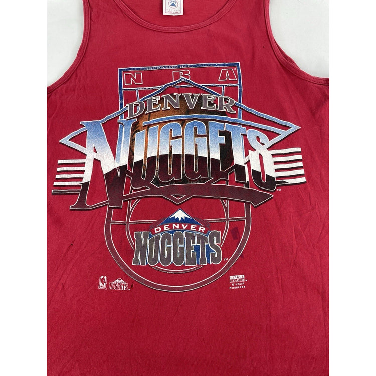 Mens Vintage Red Denver Nuggets Graphic Tank Top Size Medium