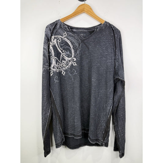 MENS AFFLICTION LONG SLEEVE V-NECK SHIRT