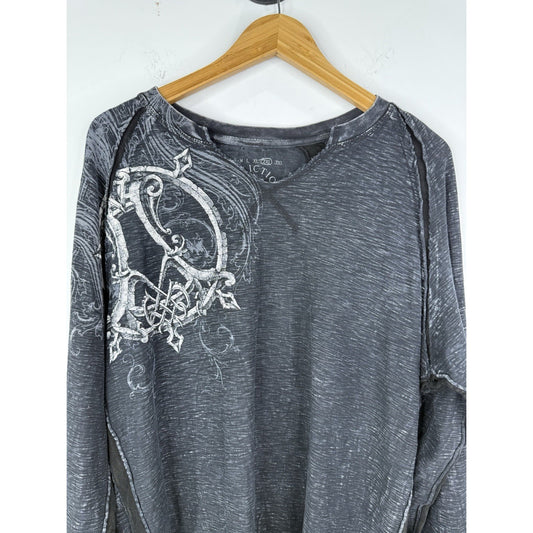 MENS AFFLICTION LONG SLEEVE V-NECK SHIRT