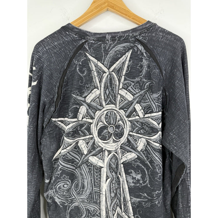 MENS AFFLICTION LONG SLEEVE V-NECK SHIRT