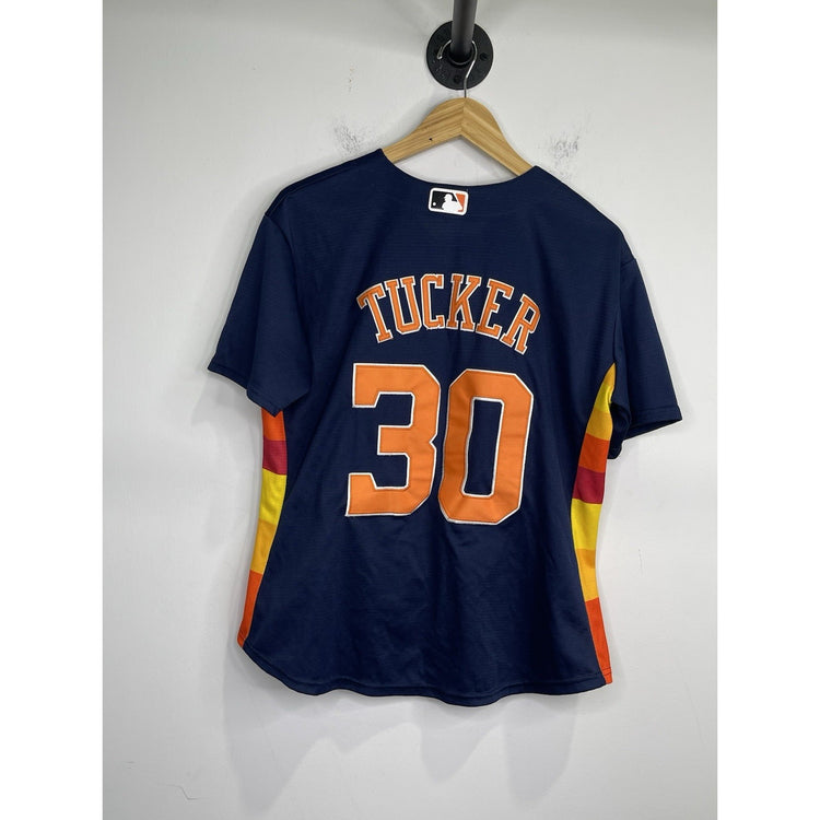 Men’s Nike Kyle Tucker #30 Houston Astros Alternate Sunset Jersey Blue Sz L