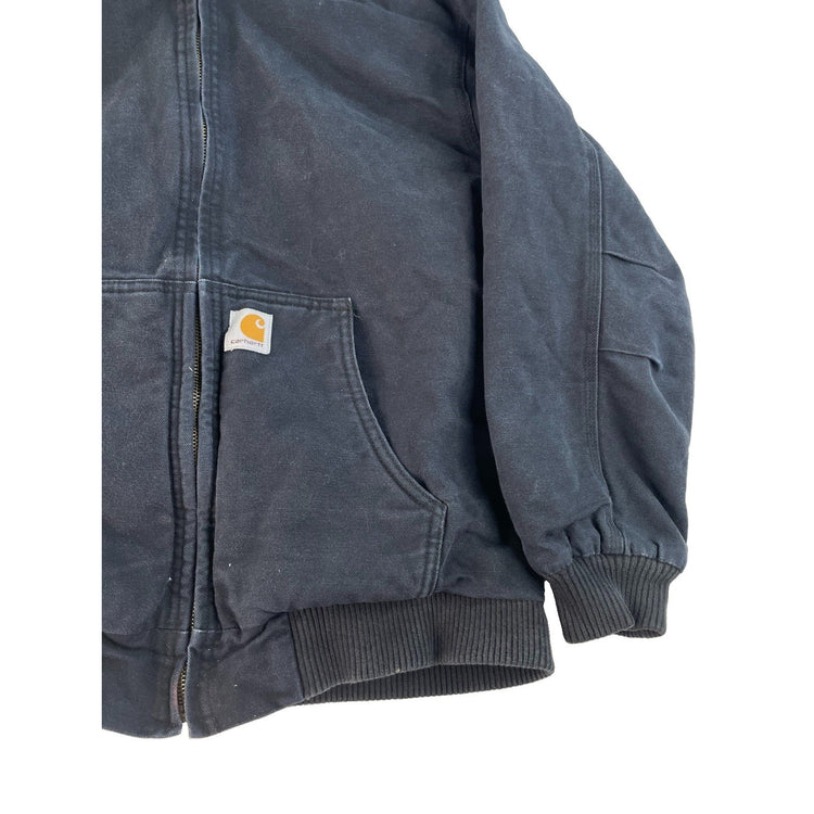 Kids' Carhartt Quilted Lined Full Zip Hooded Jacket Black Size L (14-16)
