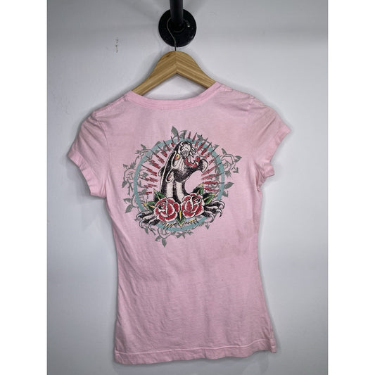 Y2k Womens Ed Hardy Sz Small Pink T-shirt