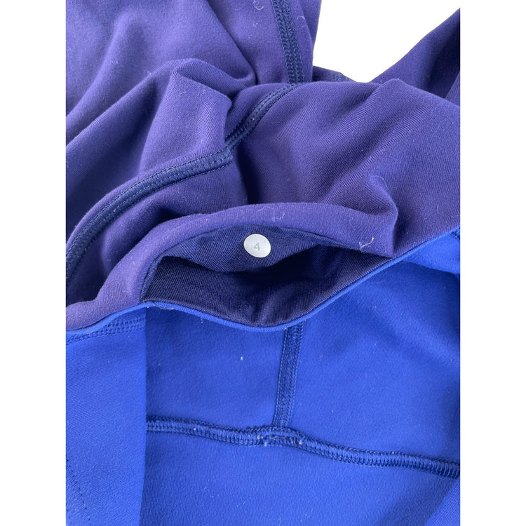 Womens Lululemon x SoulCycle Blue Cropped Yoga Leggings Big Logo SIZE 4
