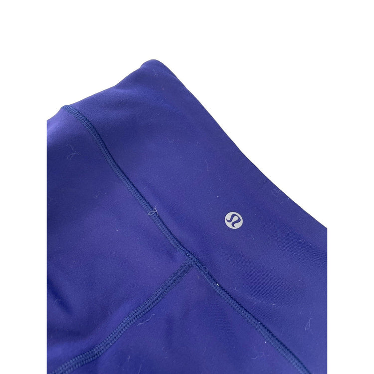 Womens Lululemon x SoulCycle Blue Cropped Yoga Leggings Big Logo SIZE 4