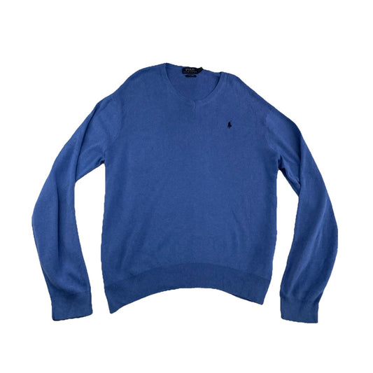 Mens Polo Ralph Lauren Size Large Light Blue V Neck Sweater