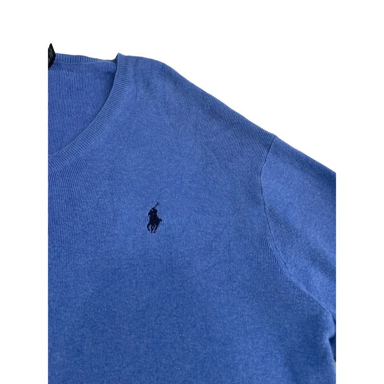 Mens Polo Ralph Lauren Size Large Light Blue V Neck Sweater