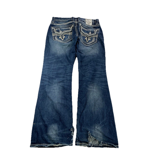 Men’s Rock Revival Byron Boot Dark Wash Blue Jeans Size 34