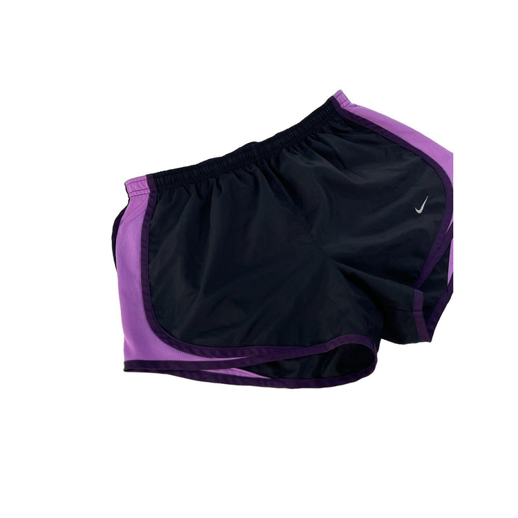Womens Nike Dry-Fit Black With Purple Trim Athletic Shorts Size S