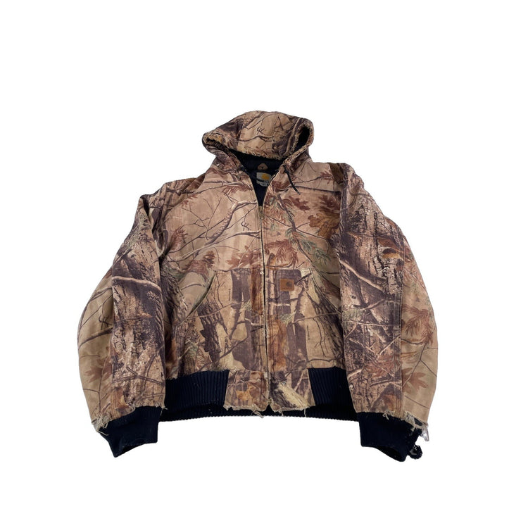 Mens Vintage Carhartt Real Tree Camo Zip Up Active Jacket Size Medium